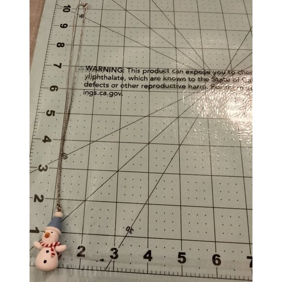 Handmade Snowman Necklace Polymer Clay Pendant Patriotic Red White Blue - Picture 5 of 5